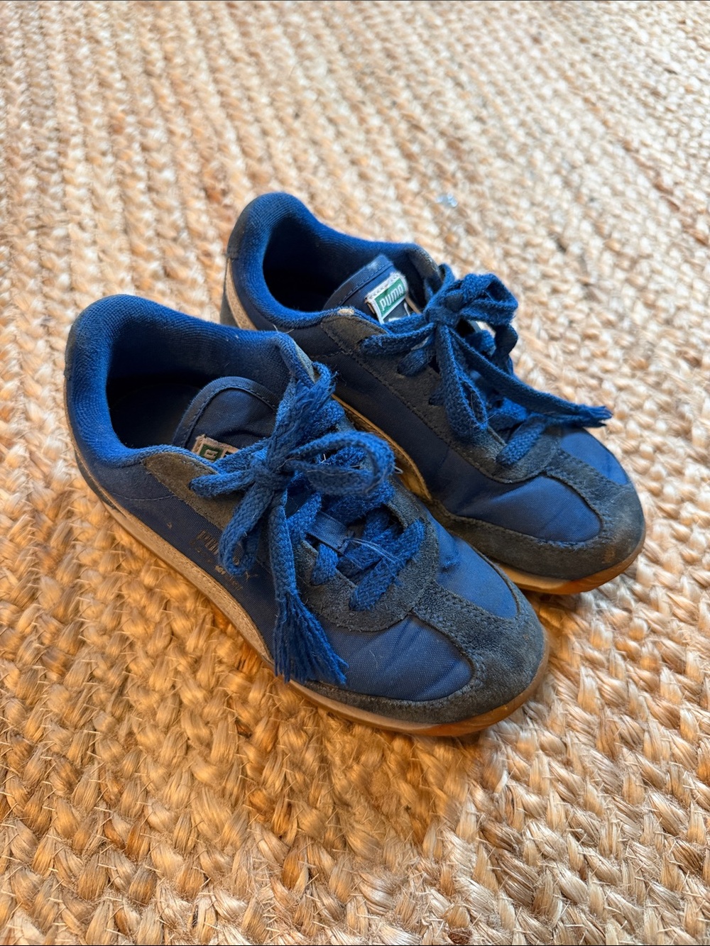 Puma Kids Navy Blue Low-Top Sneakers
